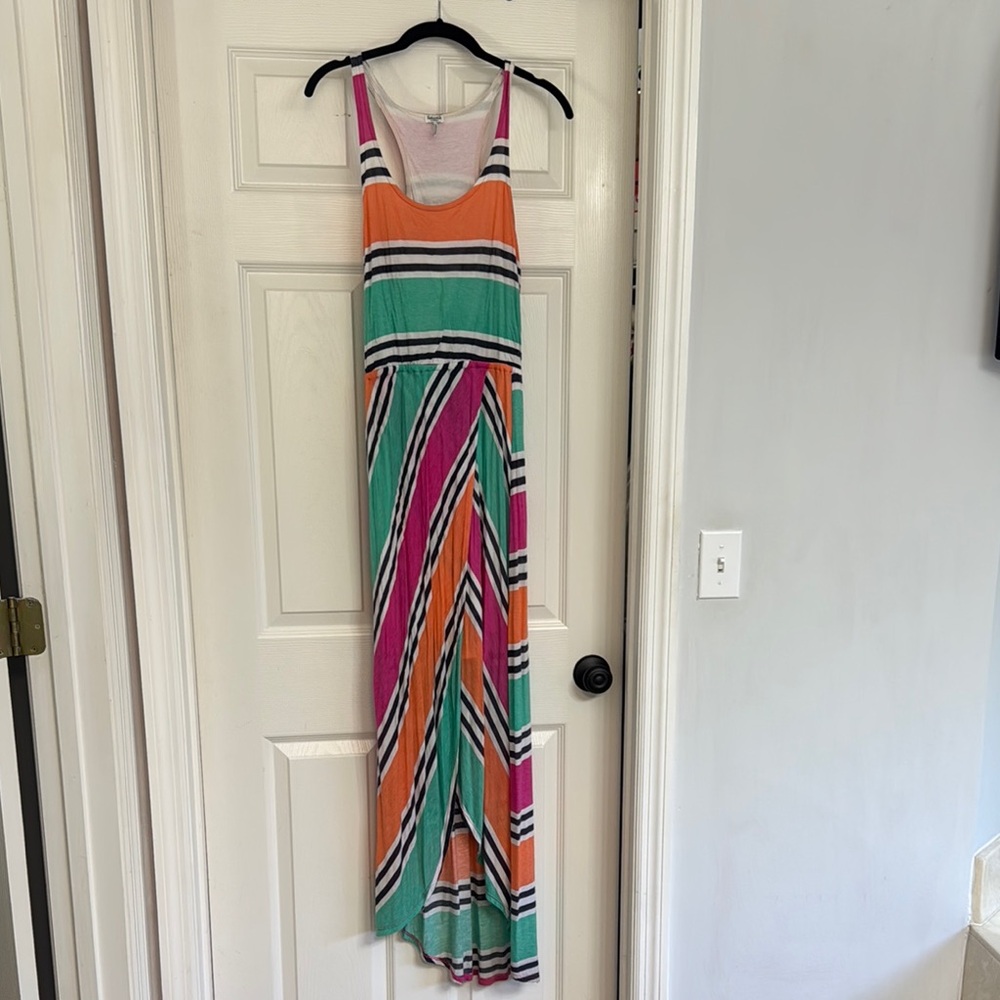 Splendid Multicolor Striped Sleeveless High-Low Maxi Dress XS